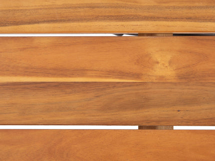 Outdoor Dining Table With Slat Wooden Panel And Turnbuckle Accents - Teak