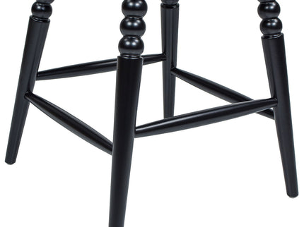 Breda - Turned Bubble Spindle Low Back Counter Stool - Black