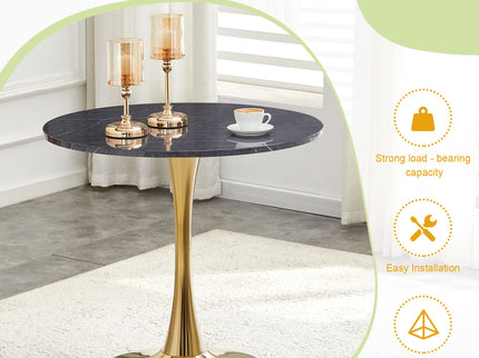 Round Dining Table & Thickened Top For Kitchen