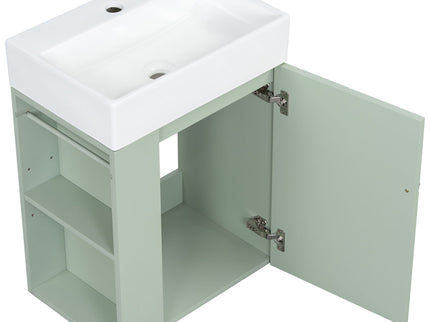 Modern Bathroom Vanity With Sink, Diamond Pattern Doors