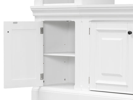TV Stand With Hutch, Large Entertainment Center With Adjustable Shelves