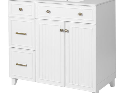 Bathroom Vanity With Sink, Soft Close Doors, Adjustable Shelves