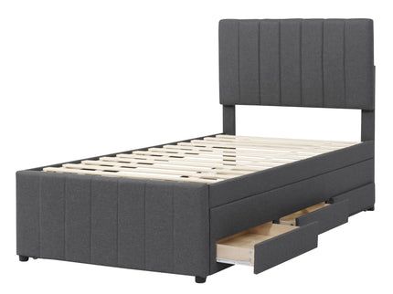 Upholstered Design Platform Bed With Trundle