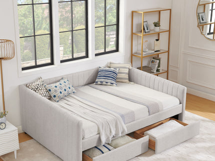 Upholstered Queen Daybed With 2 Drawers