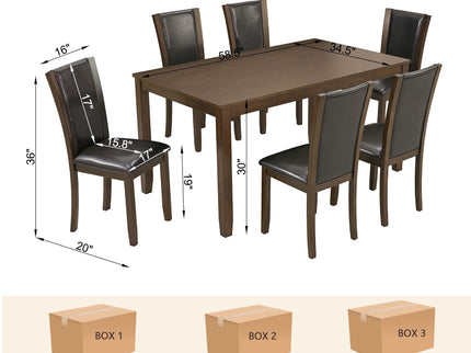 Dining Table Set With Upholstered Chairs, Rectangular Dining Table Set