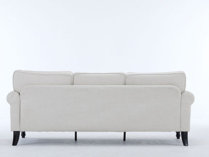 Rolled Arm Sofa With Nailhead Trim With Wooden Legs