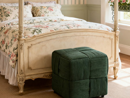 Modern Ottoman Foot Rest With Woven Design