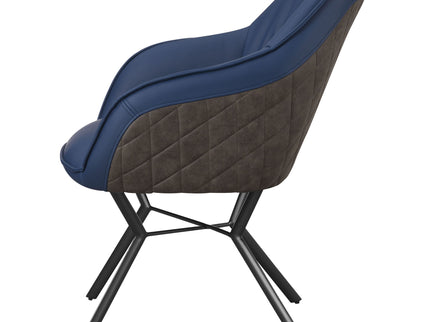 Upholstered Dining Chairs (Set of 2) Retro Bucket Seat - Blue