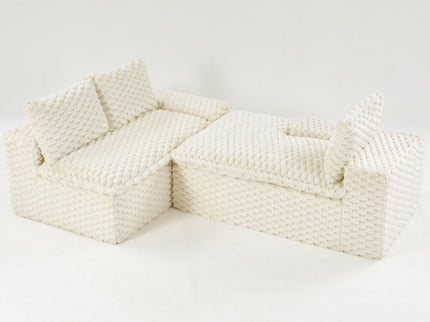 Modular Sofa, Convertible Twin Seat With Chaise Lounge
