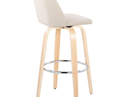Toriano - Contemporary Fixed Height Barstool & Swivel With Round Footrest (Set of 2)
