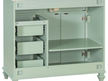 Modern Bathroom Vanity With Sink, 3 Drawers & 2 Doors