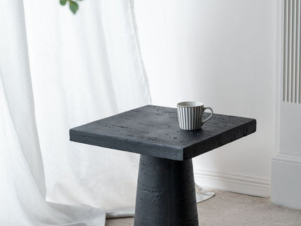 Square Side Table With Pedestal Base