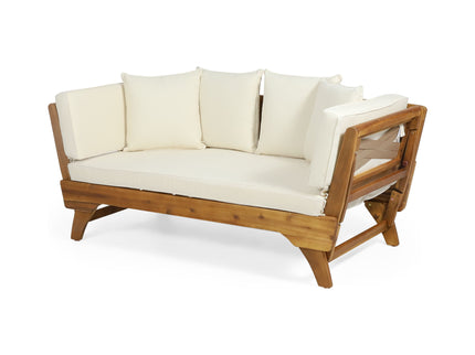 Outdoor Acacia Wood Expandable Daybed With Cushions