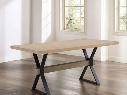 Elevated - Farmhouse Dining Table With X Shaped Legs - Light Ash