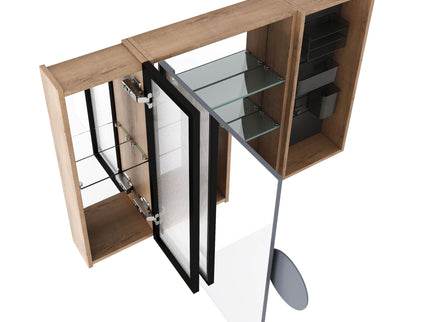 Wall Mounted Bathroom Cabinet, Adjustable Shelves Storage Cabinet - Imitative Oak