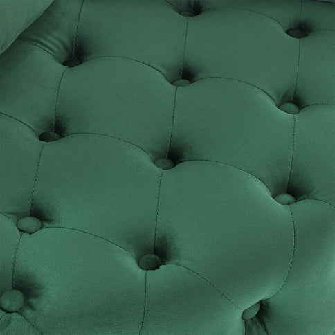 Modern Upholstered Swivel Chair With Button Tufted Design And Movable Wheels