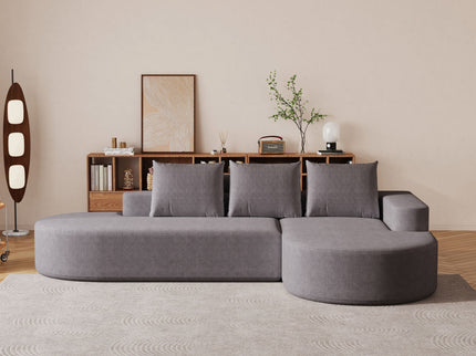 Modern Curved Sofa, L-Shaped Modular Sectional Set With 3 Pillows