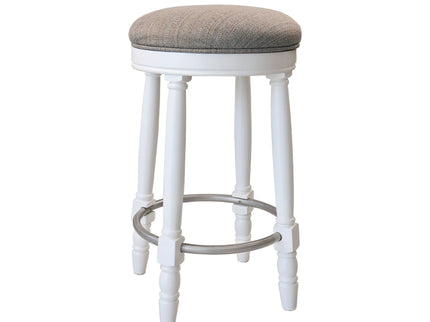 360° Swivel Wooden Barstools With Upholstered Seat, Counter Height (Set of 2)