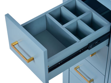 Ceramic Sink Combo, Freestanding Vanity Set With 3 Drawers & Soft Closing Doors