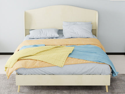 Upholstered Bed, Tufted Headboard, Comfortable Sleep
