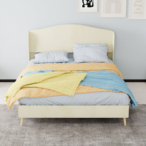 Upholstered Bed, Tufted Headboard, Comfortable Sleep