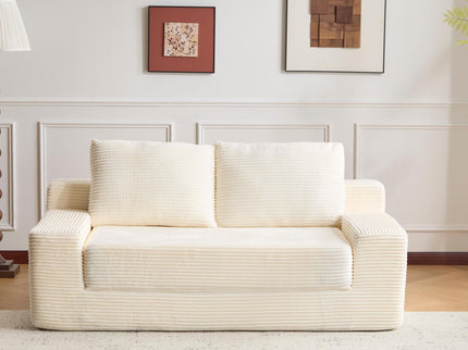 Comfortable Deep Seat Loveseat Sofa Bed, Reversible Cushion With Pillows