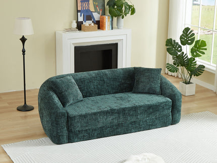 Curved Convertible Sofa, 2 In 1 Fold Out Bed With Pull Out Base And Deep Seat