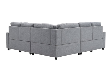 Power Recliner Sectional Sofa Home Theater Reclining Sofa With Two USB Ports, Two Storage Drawers For Living Room