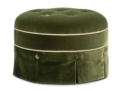 Maribel - Round Accent Ottoman - Olive Green