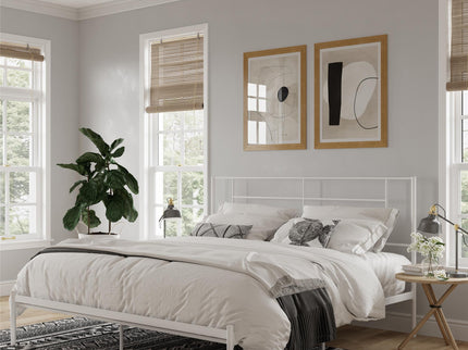 Praxis - King Bed With Simple Headboard - White