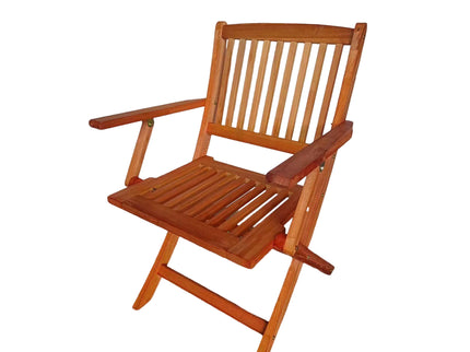 Foldable Patio Dining Set With 4 Folding Chairs For Indoor And Outdoor Use - Teak