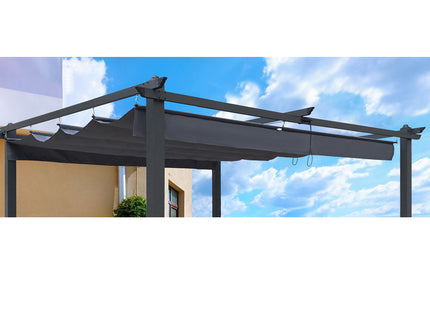 Replacement Canopy Top Cover Fabric For Outdoor Patio Retractable Pergola Sun-Shelter Canopy