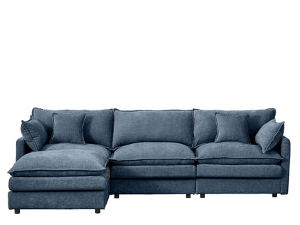 Modular L-Shaped Sectional Sofa With Movable Ottoman