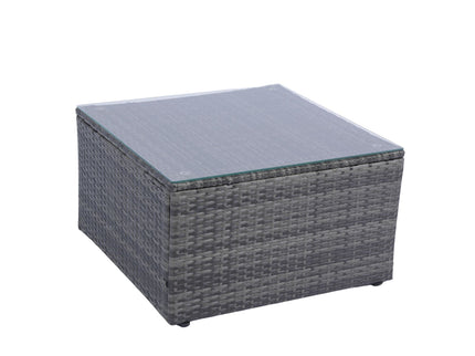 5 Pieces Rattan Sectional Outdoor Furniture Cushioned U Sof Set With 2 Pillow - Gray / Black