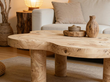 Cloud Shaped Coffee Table With 4 Round Legs