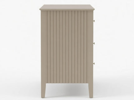 Fluted 3 Drawer Nightstand With Soft Close Slides