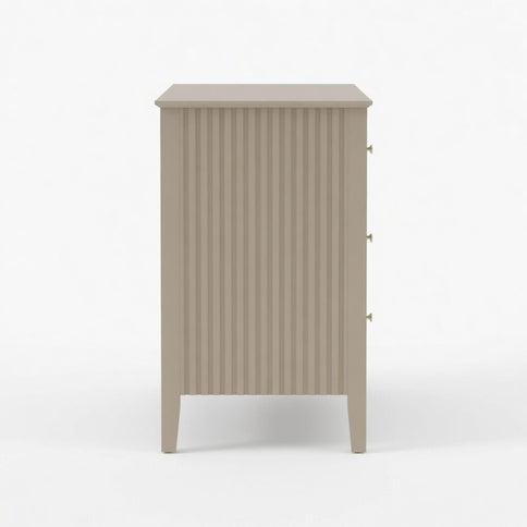 Fluted 3 Drawer Nightstand With Soft Close Slides