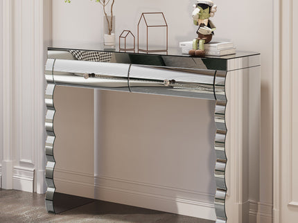 Console Table With 2 Drawers For Living Room - Silver