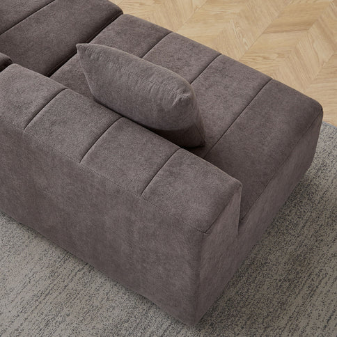 Modular Sectional Sofa With 2 Pillows, Symmetrical Design
