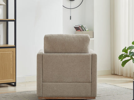Modern Square Upholstered Swivel Accent Chair With Metal Base