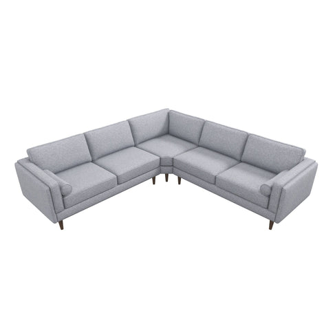 Amber - Corner Sectional Sofa - Light Gray