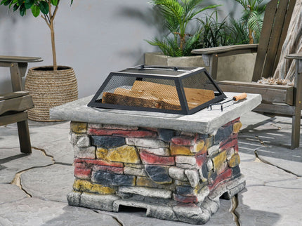 Outdoor Wood Bruning Magnesium Oxide Fire Pit With Lid