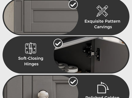 Modern Wall Mounted Floating Cabinet With Double Drawer And Sink