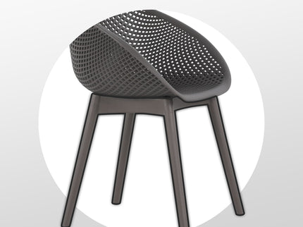 Modern Lounge Chair Set With Round Table