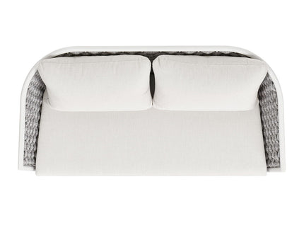 Rowan - Rope Barrel Back Patio Conversation Loveseat Sofa - Optic White