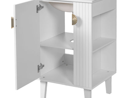 Bathroom Vanity With Sink, Soft-Close Door, Half-Moon Pulls