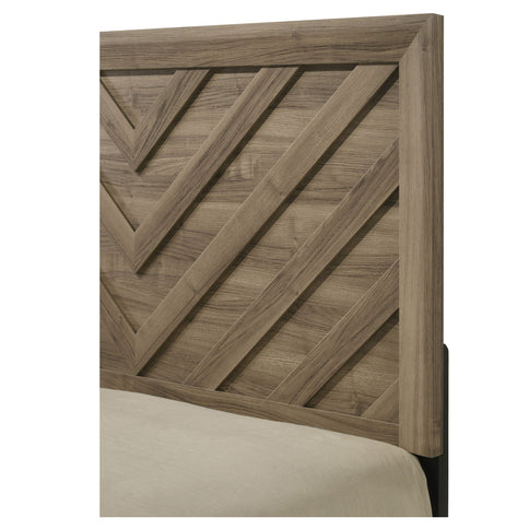 Chevron Patterned Living Room TV Stand - Light Brown