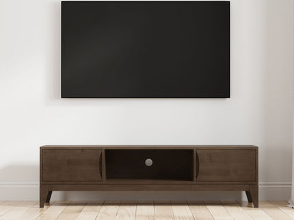 Harper - Low TV Media Stand - Walnut Brown