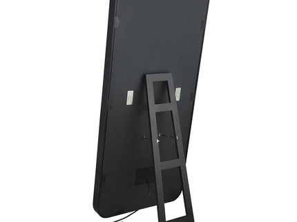 Villancourt - LED Standing Mirror With Speakers - Black
