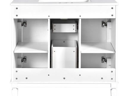 Bathroom Vanity With Top Sink, Basin On Cabinet With 2 Soft Closing Doors And 2 Drawers